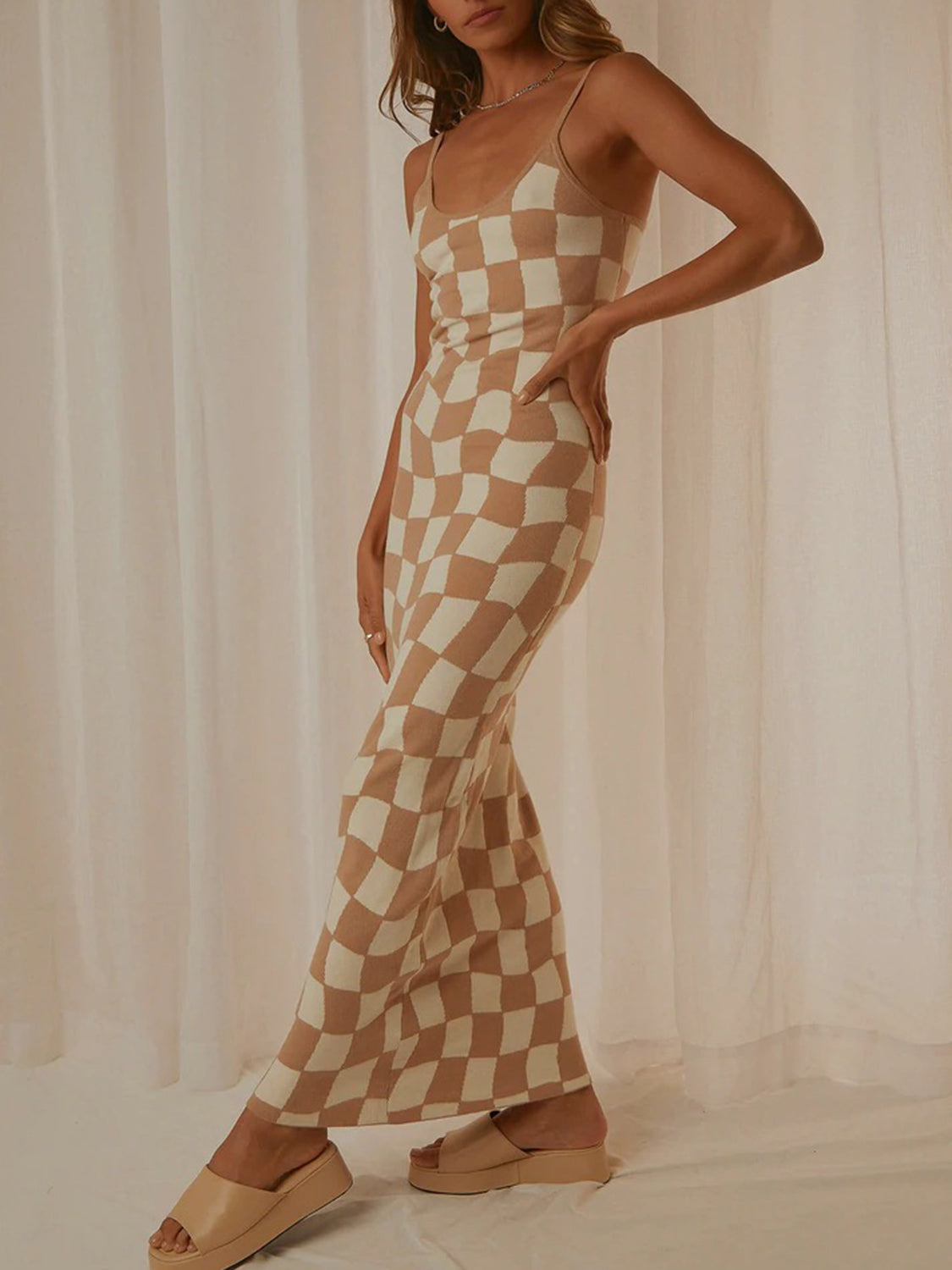 MERCURY Spaghetti Strap Maxi Sweater Dress