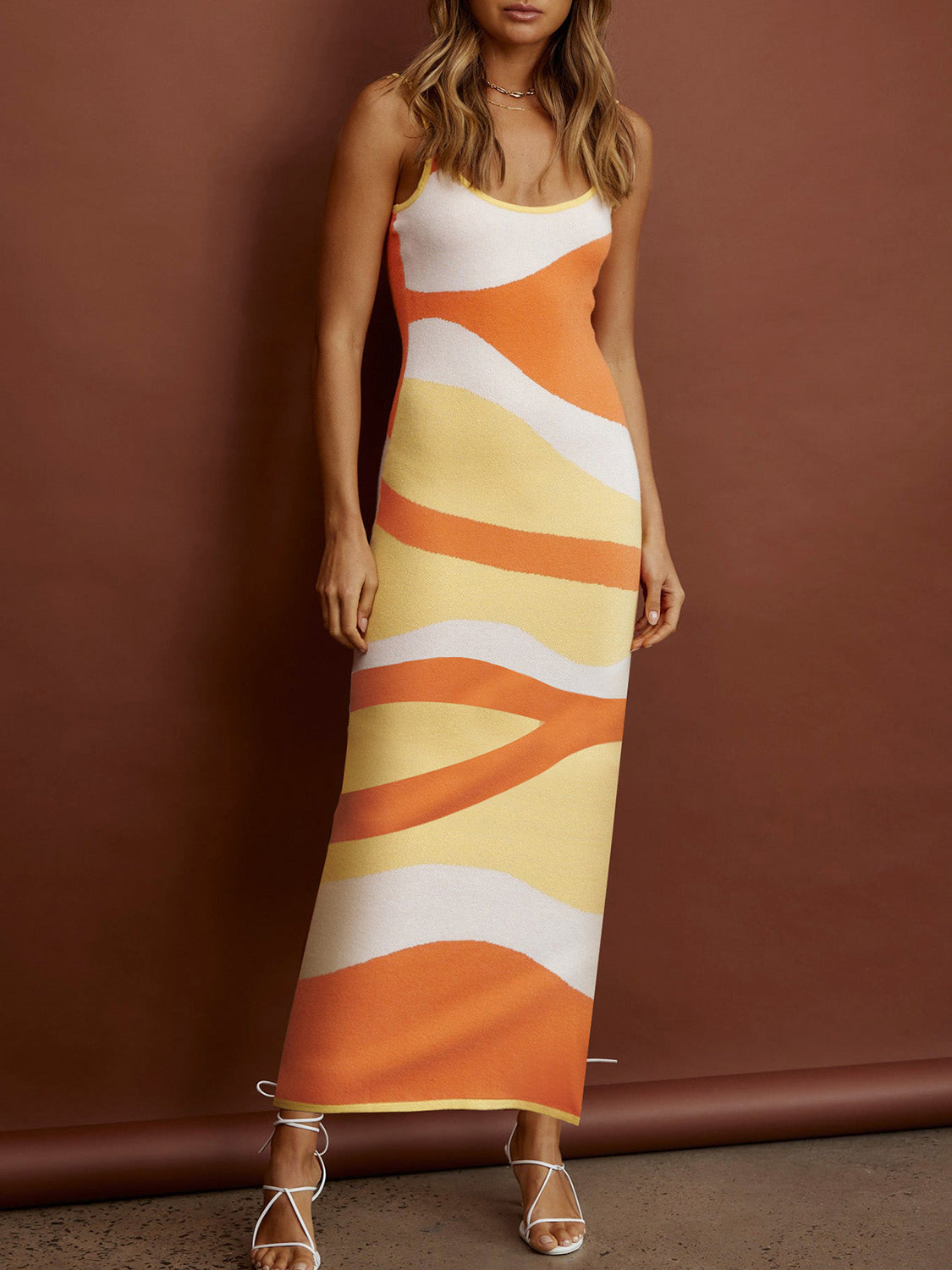 MERCURY Spaghetti Strap Maxi Sweater Dress