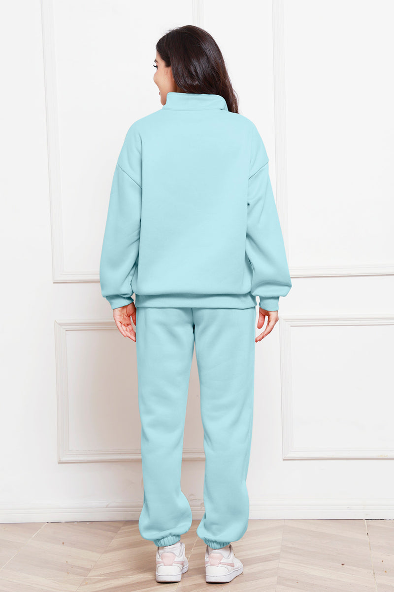 ZOE Half Zip Long Sleeve Sweatshirt and Pants Set