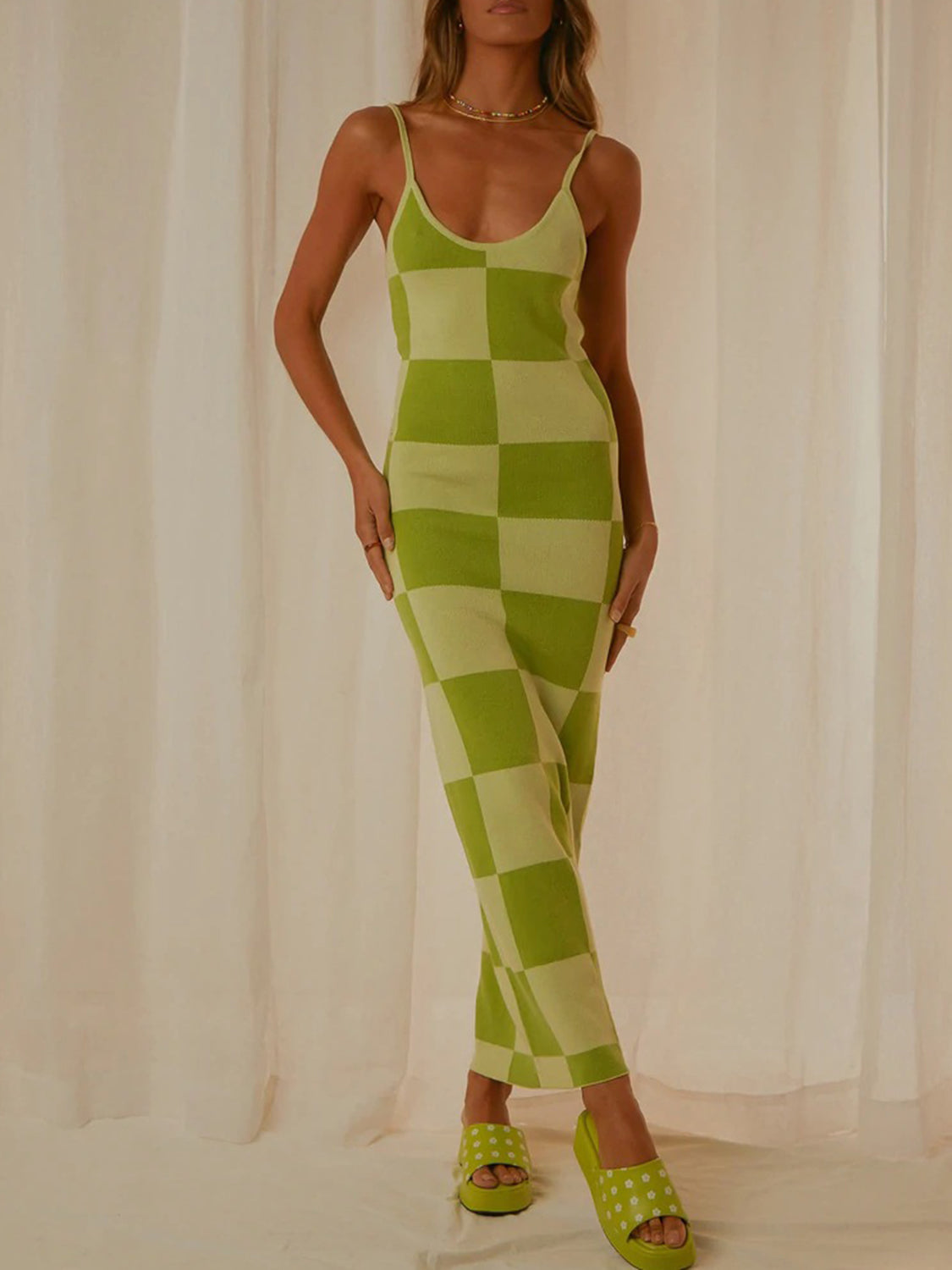 MERCURY Spaghetti Strap Maxi Sweater Dress