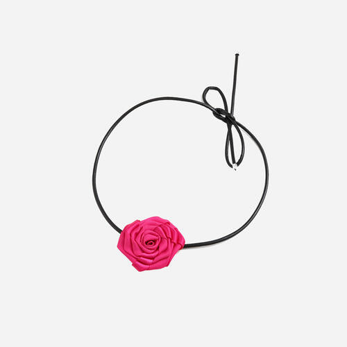 Isla PU Leather Rope Rose Shape Necklace